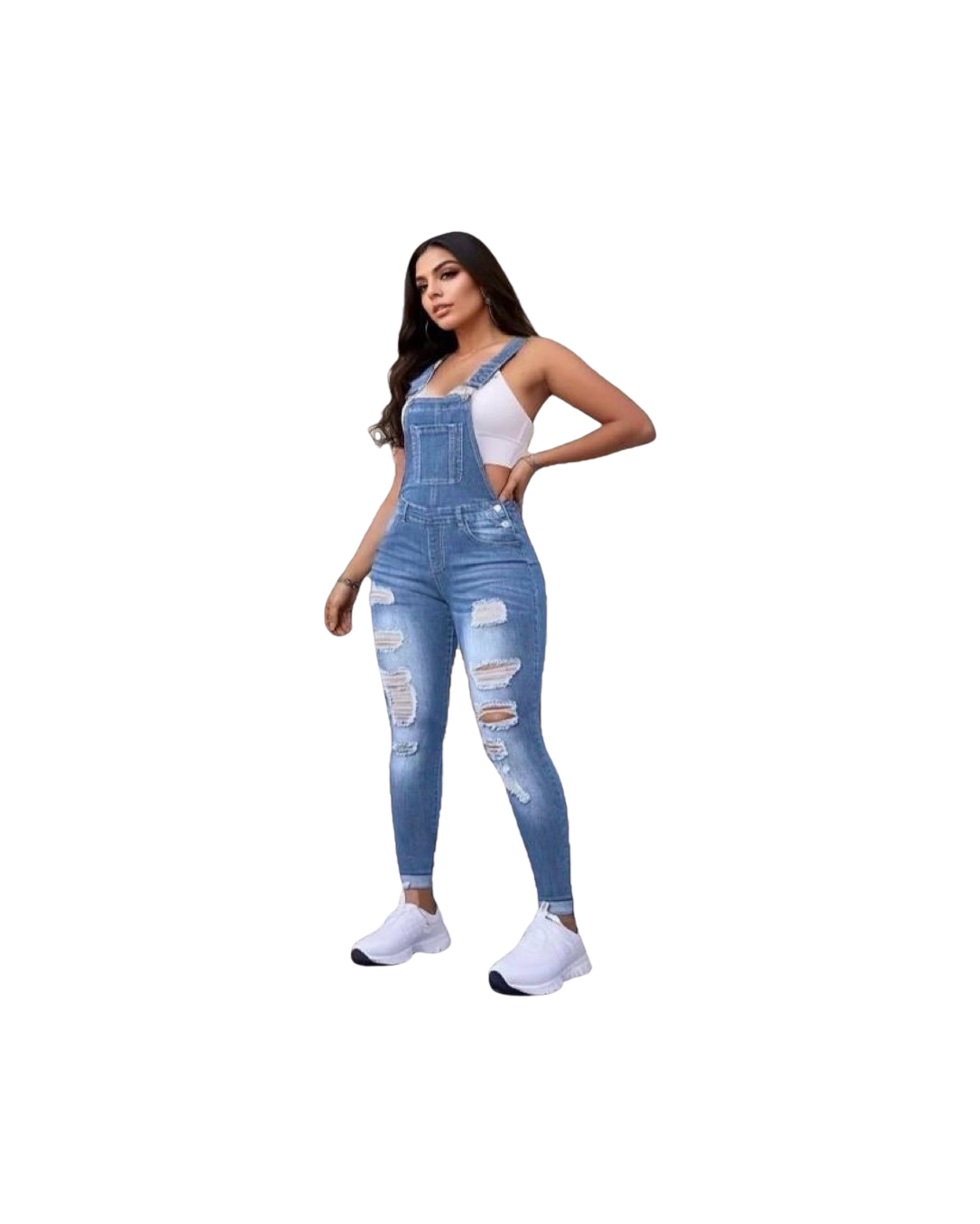 Ceylora Selection Ripped Skinny Overalls